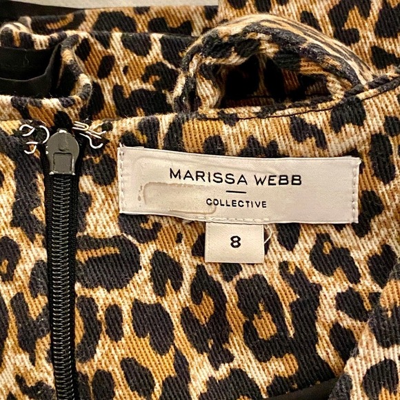 MARISSA WEBB the Carly Leopard Mob Retro Madmen Pinup V Neck Puff Sleeve Dress 8 - Picture 5 of 7